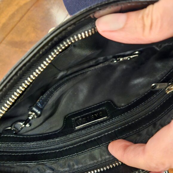 Danier black leather croc-effect geniune leather shoulder bag - Picture 12 of 12